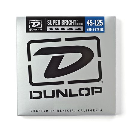 DUNLOP Dunlop DBSBN45125-U Nickel Medium Super Bright Bass Strings - Set of 5 DBSBN45125-U